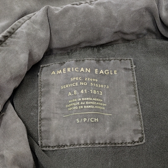 American Eagle Olive Green Utility Jacket Hide Away Hood Pockets Size S… - Picture 9 of 15